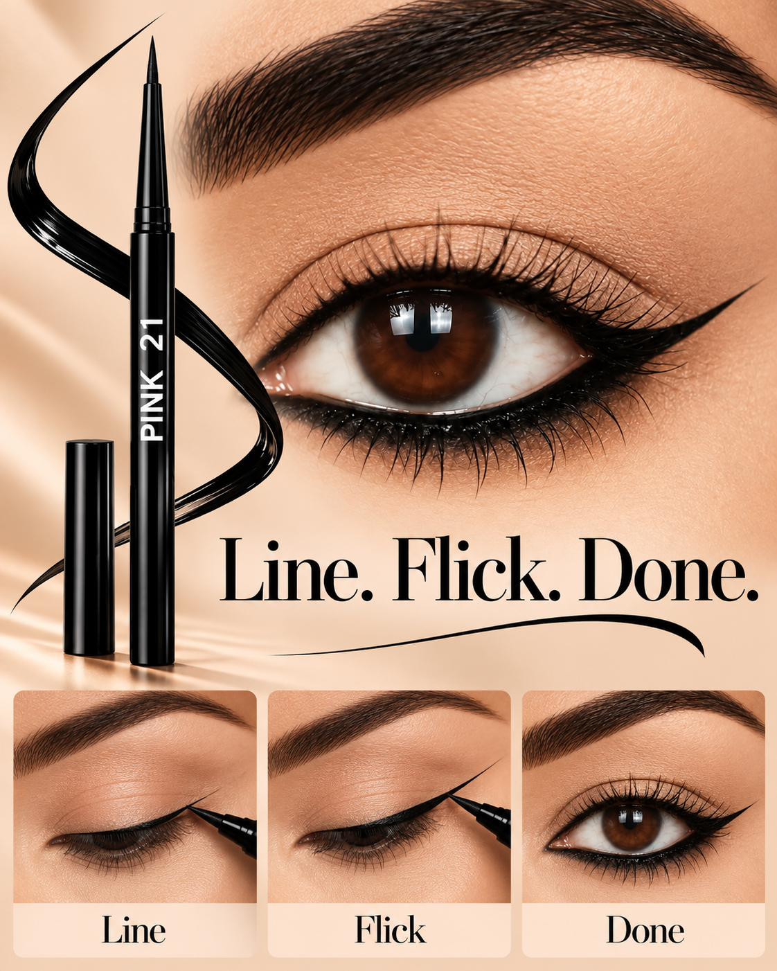 3-Piece Waterproof Eyeliner Set – Smudge-Proof & Easy to Use